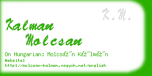 kalman molcsan business card